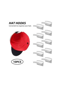 Resim Prestigegoods 10 Adet Kendinden Yapışkanlı Şapka Askısı, Delme Gerektirmeyen Duvara Monte, Beyaz Beyaz 10 Adet 