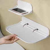 Resim 1 Adet Katlanabilir Duvar Rafı, Deliksiz Duvar Asılı Plastik Yüzen Raf, Ev Banyo, El Havlusu, Giysi Depolama Rafı, Ev Odası Oturma Odası Ofis Dekoru Için 