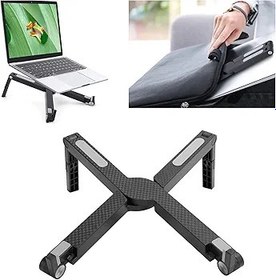 Resim Vbestlife Katlanabilir Tablet Notebook Standı, Dizüstü Bilgisayar Desteği Taban Tutucu Ayarlanabilir Braket, 17 inç (siyah) altında dizüstü bilgisayarlar ve tabletler için 