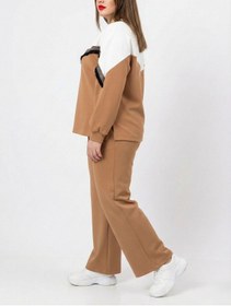 Resim Kadın Büyük Beden Uzun Kollu Püskül Detaylı Modal Kumaş Eşofman Takımı 8249-26 - 2XL / Camel 