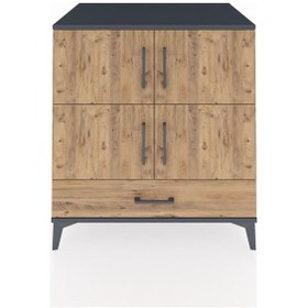 Resim Kronos Şifonyer 4 Raflı Tek Çekmeceli 4 Kapaklı 88x59x96 Antrasit-çam Antrasit 