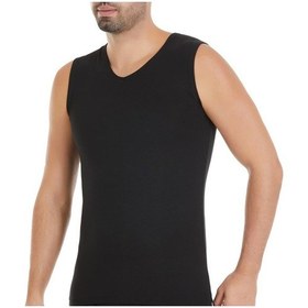 Resim 6 Adet Yıldız Erkek Modal Sıfır Kollu V Yaka Fanila Atlet Siyah 381 001 