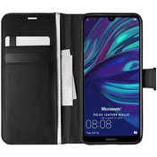 Resim Huawei Y7 2019 Kılıf Delux Leather Wallet Siyah Microsonic