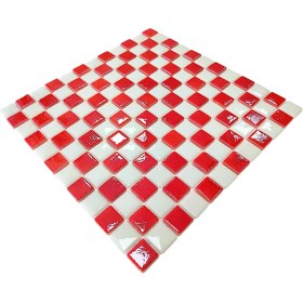 Resim Mutfak Tezgah Arası, Havuz, Banyo, Sauna, Spa, Iç ve Dış Dekorasyonda Tüm Yüzeyler Için, 25X25mm. Milli Takımlar - Damalı, 31.5X31.5CM. Fileli Cam Mozaik. (10 File Karo = 1 M2 Fiyatıdır ) 