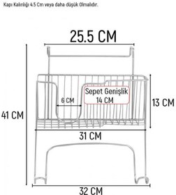 Resim Hometarz Kapı Arkası Ütü Masası Askısı Ütü Düzenleyici Raf 41 Cm 