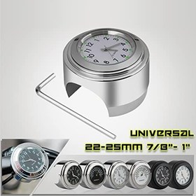 Resim Jemora Evrensel Motosiklet Gidon Metre Bisiklet Saati Su Geçirmez Yedek Motosiklet Bisikletleri için 22mm-25.4mm7/8 ''- 1'' Gidon Siyah Kabuk Siyah Kadran Saat 