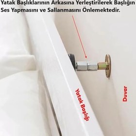 Resim Badem10 Yatak Baza Başlık Başlığı Mobilya Eşya Dolap Duvar Sabitleme Aparatı Önleyici Sabitleyici 4 Adet 