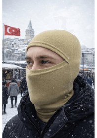 Resim Single Sword Army Termal Kar Maskesi Erkek&kadın Balaklava Bej 