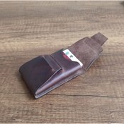 Resim sumerianwallet Minimalist Dikey Ön Cep Cüzdanı Crazy Deri Kahverengi 