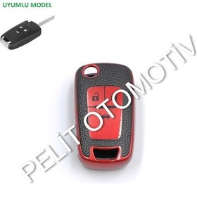 Resim Opel Astra Corsa Mokka Insignia Süperlüx Anahtar Kılıfı Kırmızı 