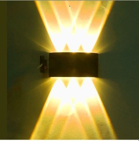 Resim Alüminyum Kasa Çift Yönlü Led Aplik 6w Amber Siyah 