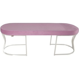 Resim Viego Silver Smooth- Pembe Kapitoneli Model Puf & Bench & Koltuk- Oturak-uzun Makyaj Puff-yatak Odası Ucu &önü 