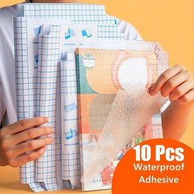 Resim 10 adet Kendinden yapışkanlı Kitap Kapağı, Şeffaf Mat Su Geçirmez Kitap Filmi, Toz Geçirmez Kitap Kapağı, Okula Dönüş Öğrenme Malzemeleri, Önceden Kesilmiş Kitap Kapakları (rastgele Desen) 