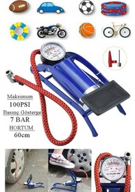 Resim Artlantis Ayak Hava Pompası 1 Adet Kalın Pistonlu Ayak Tipi Hava Pompası Bisiklet Teker Top Kurban Şişirme Araba Göstergeli 