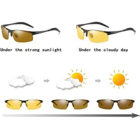 Resim Gümüş Aoron Marka Tasarım Fotokromik Polarize Güneş Gözlüğü Açık Gece Görüş Sürüş Gözlükleri Parlama Önleyici Uv400 Balıkçılık Spor Gözlük Gümüş 