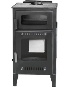 Resim Geniş Camlı Odun Ve Pelet Şömine Sobası - 8 Kw, Fırınlı Odunlu Soba, Pelet Soba Sm26 