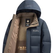 Resim Erkekler için Ağır Hizmet Kışlık Ceket - Kapüşonlu, Fermuarlı Ön, Bej/Kahverengi İki Tonlu, Soğuk Hava İçin Esnemez Kumaş, Dış Mekan, İş ve Günlük Kullanım - Küçük Beden Tavsiye Edilir, Dış Mekan Soğuğa Karşı Koruma, Trendy Kış Giysisi, Polyester Sıcaklık 