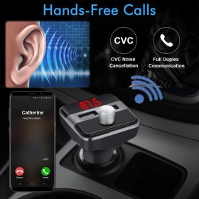 Resim Profisher Bluetooth Lcd Araç Kiti Fm Verici Çift Çift Usb Araç Şarjı Dc 5v 3.1a 