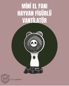 Resim Clevora Hayvan Figürlü Mini El Fanı – USB Şarjlı Sessiz Vantilatör 