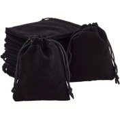 Resim Yaklaşık 50 adet 9x7 cm peluş çanta, mücevher hediye partisi düğün hediyeleri için küçük peluş torbalar 