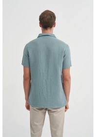Resim Cazador 20390 Erkek Kısa Kol Müslin Gömlek Soft Blue 