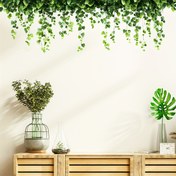Resim 1 adet Sarmaşık Duvar Stickeri Asılı Yaprak Duvar Stickeri Bitki Duvar Stickeri Doğal Duvar Stickeri Çiçek Yeşil Duvar Stickeri Decal Yatak Odası, Oturma Odası, Ofis, Sınıf ve Tavan için Hazır Duvar Dekorasyonu 