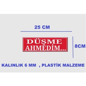 Resim RELATOS DÜŞME AHMEDİM Yazılı Tır Kamyon Araba Ev Duvar Süsü Vantuzu Dekor Plastik Dekor Aksesuar (25X8CM) 