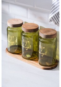 Resim Acar Pierre Akasya Kapaklı Kavanoz Seti - 19 Cm Açık Yeşil 