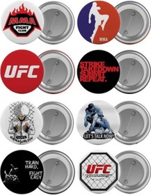 Resim Mma Çanta Rozeti Seti 8 Adet En Büyük Boy 5.8Cm Iğneli Broş 