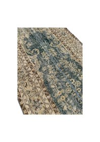 Resim El Dokuma Eskitme Halı 112x315 Su Yeşili Vintage Yolluk Su Yeşili 