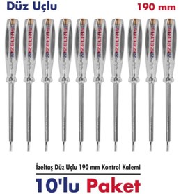 Resim İzeltaş Elektrik Kontrol Kalemi 190 Mm Düz 10 Lu Paket 
