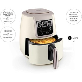 Resim Air Pro Cook 3 In 1 Xl Ev Yemeği, Közleme, Sulu Yemek Tencereli Airfryer İconic Beige 4 Kişilik 