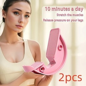 Resim 2 adet Profesyonel Bacak ve Topuk Esneklik Tahtası - Gelişmiş Topuk Esnekliği için Kas Toneri, Yoga ve Fitness için Ayak Diz Masajı, Dayanıklı PP Malzeme, Pembe ve Mavi, Yoga Aksesuarları | Ergonomik Tasarım | Sağlam Yapı, Direnç Eğitim Ekipmanı 