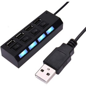 Resim Net Dünya 4 Port USB 2.0 Çoklayıcı Hub Anahtarlı Işıklı On Off Düğmeli 