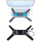 Resim Taşınabilir Dizüstü Bilgisayar Soğutma Pedı, USB Güçlü, Katlanabilir Stand, 17.78-38.1 cm Notbooklar İçin Uygun, Lityum Pil Güçlü, Verimli Soğutma Sistemi, Dizüstü Bilgisayar Soğutma Pa 