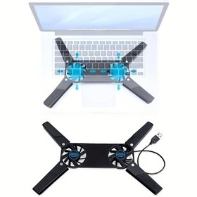 Resim Taşınabilir Dizüstü Bilgisayar Soğutma Pedı, USB Güçlü, Katlanabilir Stand, 17.78-38.1 cm Notbooklar İçin Uygun, Lityum Pil Güçlü, Verimli Soğutma Sistemi, Dizüstü Bilgisayar Soğutma Pa 