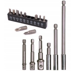 Resim VANCKEY Bits Uç Bağlantı Adaptör Seti Lokma Bağlantı 16 Parça Tornavida Ucu Lokma Seti Şarjlı Matkap Ucu 