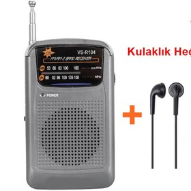 Resim Gaman VS-R104 Pilli Portatif Mini Radyo Cep Radyo Kullanımı kolay Radyo Analog FM-AM Kulaklık Hediyeli ! 