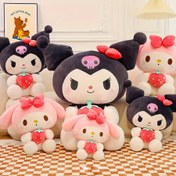 Resim Sanrio Çilek Melodi Peluş Oyuncak Bebek - Pembe Fişanlı Yumuşak Polyester Dolgulu Hayvan Oyuncağı, Koleksiyoncular İçin Uygun, Pil Gerektirmeyen Sevimli Köpek Dostu Tasarım, Karikatür Peluş Figür 