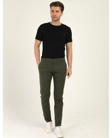 Resim Tom Free Store Erkek Likralı Esnek Kumaş Pamuklu Yumuşak Dokulu Chino Pantolon Haki 