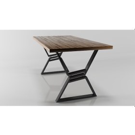 Resim Ortası Eğimli Model Metal Ayak Seti Siyah Metal Masa Ayağı 