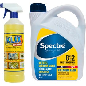 Resim SPECTRE G12 -40 Derece Mavi Antifriz 3 Litre Ve Klix Colombia Yüzey Temizleyici 1 Litre 