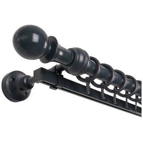 Resim Meyra Demonte Başlıklı Ahşap Rustik Perde Askısı - Tek Raylı -antrasit 325 Cm Antrasit 