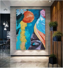 Resim HDART Modern Soyut Afrikalı Siyahi Zenci Kadın Yüzü Süliyeti Duvar Kanvas Tablo Tablosu 