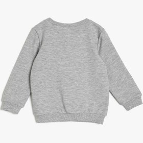 Resim Erkek Bebek Yazılı Baskılı Sweatshirt 