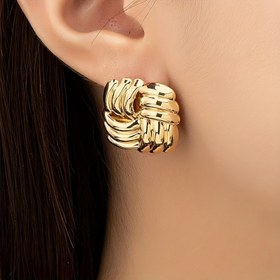 Resim Şık Minimalist Kare Dokulu Çivi Küpeler - Günlük Kıyafetler, Tatil & Özel Günler için Dayanıklı Demir Takılar, Öğretmenler Günü, Mezuniyet Hediyeleri - Yıl Boyu Kullanılabilir Aksesuar 
