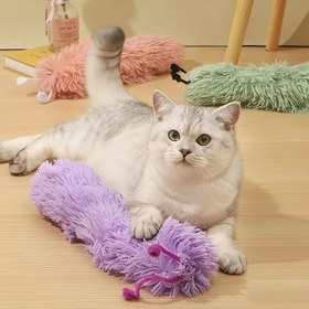 Resim 1 adet CATERPILLAR için Çok Renkli Squeaky Kağıt Kendi Eğlencesi Oyuncak Evcil Hayvan Malzemeleri 