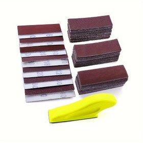 Resim 15/36 adet/71 adet El Zımparalama Makinesi Kiti: 8.89cm x 2.54cm Mini Detay Zımparalama Bloğu Ahşap ve Metal Projeleri için (80-600 Taneli Islak/Kuru Zımpara, Yapışkanlı Arka Zımpara) 