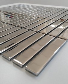 Resim MozaiKristaL Mutfak Tezgah Arası Ve Iç Dekorasyon Için 15x73x4mm Gümüş Krom Kristal Mozaik (1 M2 FİYATIDIR) 