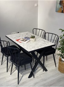 Resim Resa mobilya design Yemek Masası Takımı 120x70 Ve 4 Adet Güneş Sandalye 